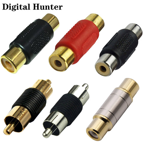 2pcs Copper RCA Phono AV Male to Male Audio Video Gender Female to Female Changer Adaptor Inline Coupler Plug Connectors ► Photo 1/6