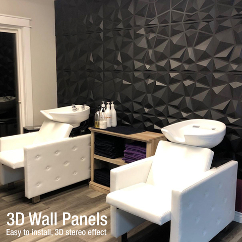 30x30cm 3D Art Wallboard Geometric Cut Diamond Wood Carved 3D Wall Sticker Decorative Board Painting Supplies & Wall Treatments ► Photo 1/6