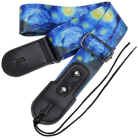 Guitar Strap Widen Thicken Folk-Custom Eletric Acoustic Guitarra Ukulele Bass Accessories Parts Blue The Starry Night ► Photo 1/6