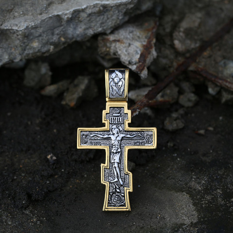 Steel soldier Jesus Cross Men's  Stainless Steel Crucifix Eastern Orthodox  Pendant Chain Necklace Jewelry ► Photo 1/2