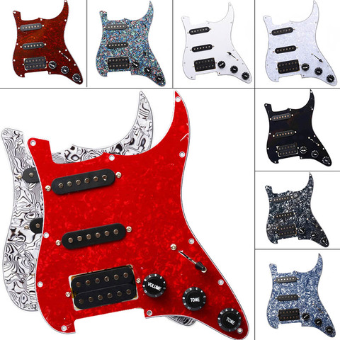 Multi Colour Electric Guitar Pickguard and Black SSH Loaded Prewired scratchplate Assembly ► Photo 1/6