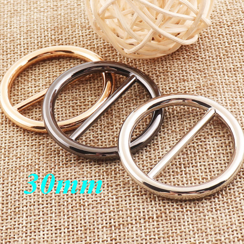 10 PCS Metal Round Slide Buckles Silver/Gunmetal/Gold Purse Strap Fasteners Belt Adjuster Handbag Leather Craft Buckle 30MM ► Photo 1/6