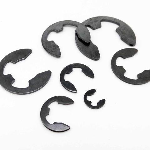 10/100pcs M1.2-M15 GB896 DIN6799 Black Steel E C Type Clip Circlip Retaining Ring Split Washer Snap Collar for Shaft Fastener ► Photo 1/6
