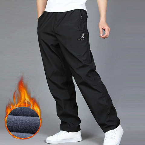 Men's Winter Warm Casual Pants Trousers Autumn Velvet Warm Straight Pants Quick-drying Loose Sweatpants Wear-resistant Pants 5XL ► Photo 1/6