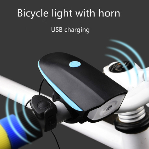 Speaker Bicycle Light Front Strong Usb Rear Rechargeable 2 in 1  bicycle Led light with horn Bell Ring 120dB Cycling Accessories ► Photo 1/6