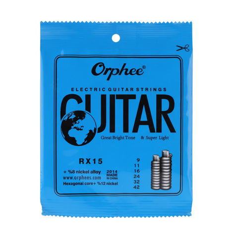Orphee RX15 6pcs Electric Guitar String Set (.009-.042)  Nickel Alloy Super Light Tension guitar accessories guitar string ► Photo 1/6