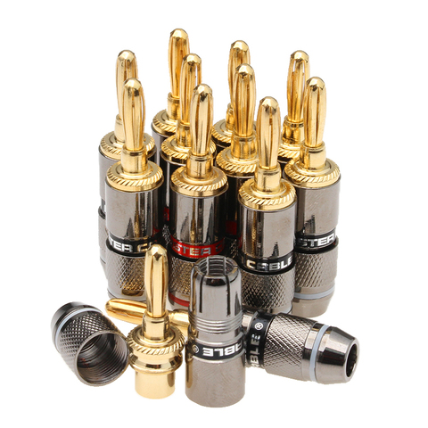 8/12PCS Speaker Banana Plug Connector Monster 24K Gold Plated Copper Speaker Adapter Audio Video Banana Connectors ► Photo 1/6