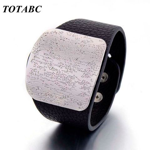 Personality Leather Bracelet For Women with Alloy Buckle Adjustable Fashion Vintage Bracelets Femme Jewelry ► Photo 1/5