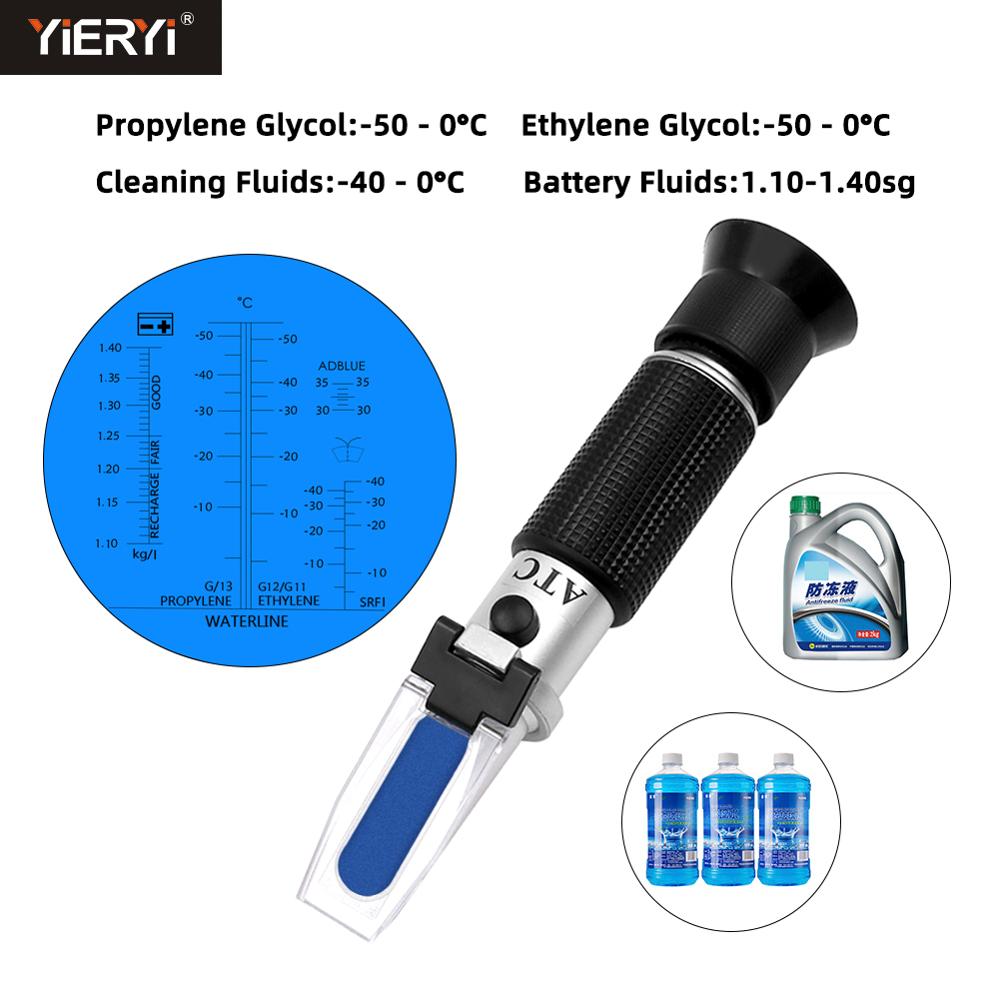 Hand Held Automotive Antifreeze Refractometer Engine Fluid Glycol Point Car  Battery Antifreeze Freezing ATC Tester Tool 25% Off