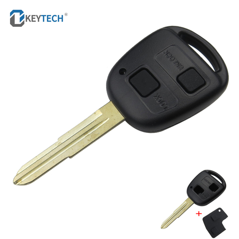 2 Buttons Car Key Shell Case Replacement For Toyota Yaris Prado Tarago Camry Corolla TOY41R Uncut Blade With Rubber Button Pad ► Photo 1/6