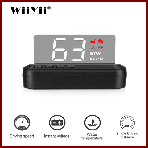 C100 HUD Display Intelligent Alarm System Universal  Windshield Projector Driving Safety OBD2 Overspeed Warning ► Photo 1/6