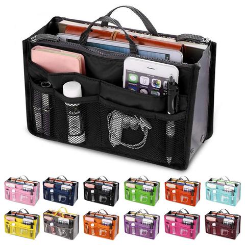 Organizer Insert Bag Women Nylon Travel Insert Organizer Handbag Purse Large liner Lady Makeup Cosmetic Bag Cheap Female Tote ► Photo 1/6