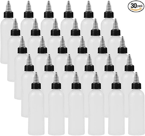 30 Pack Plastic Dispensing Bottles Lab Dropping Bottles Boston Round LDPE Plastic Squeeze Bottle with Twist Top Caps(120ML) ► Photo 1/6