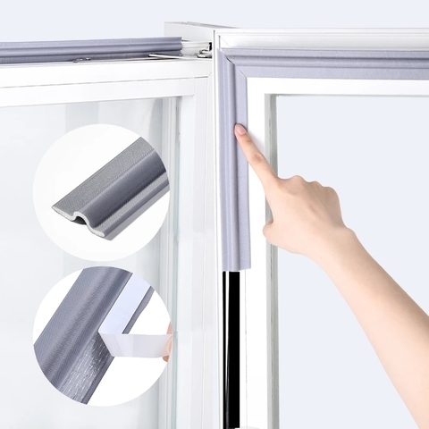 Self Adhesive Window Seal Strip SoundProof and Windproof Nylon Cloth Foam Door Weather Rubber Strip for Sliding Windows ► Photo 1/6