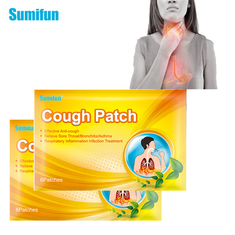 Sumifun 12pc/2bags Cough Patch Anti-Cough Patch Herbal Medical Plaster Excessive Phlegm Relieve Asthma Suppress Coughing Sticker ► Photo 1/6