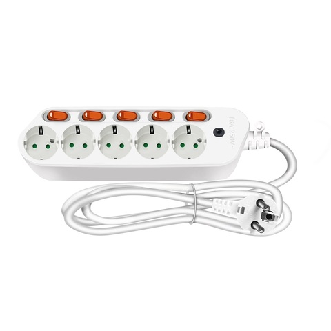 Power Strip Surge Protection 3/4/5/6 AC Outlets 10/16A Electrical Extension Sockets Independent Control Switches 1.5/2.5M Cord ► Photo 1/6