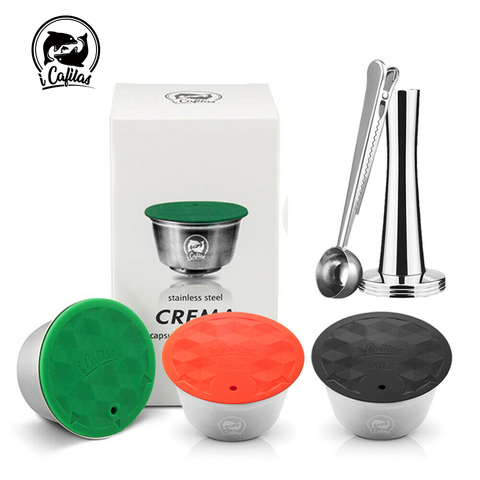 Reusable Coffee Capsule Dolci Gusto Stainless Steel Coffee & Milk Filter For Nescafe Dolce Gusto Capsula with Plastic Lid Tamper ► Photo 1/6