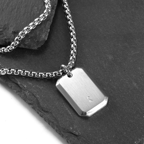 stainless steel men Necklace nameplate Simple Long Chain pendant 316 l stainless steel Necklace jewelry Gifts  jewelry 2022 ► Photo 1/6