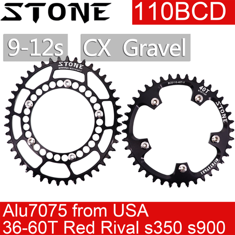 Stone Chainring 110 BCD 34 40 42 45 47 48 58T Round Oval road Bike Gravel 110BCD for rotor for sram red rival s350 s900 s100 ► Photo 1/6