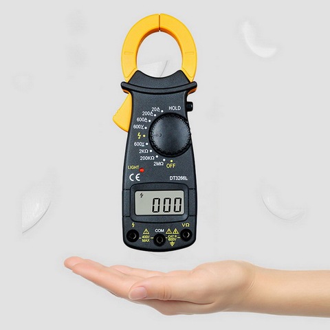 Digital Clamp Meter AC Current Multimeter DC/AC Voltage Ammeter Voltage Tester Amp Hz Capacitance  Ohm Test DT3266L ► Photo 1/5