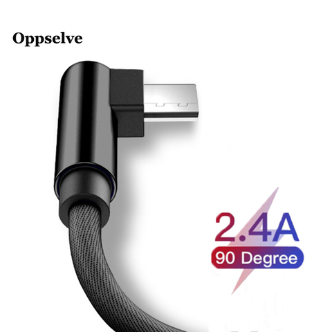 Oppselve 90 Degree Elbow Micro USB Type C Data Cable For Samsung S20 Huawei Xiaomi Charger Cord Fast Charger Cable L-Shape Wire ► Photo 1/6