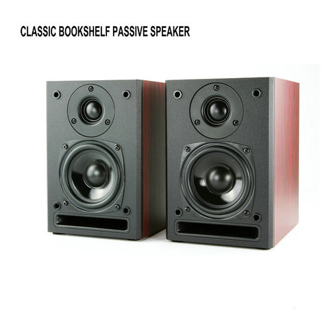 2pcs 4 Inch 6Ohm Passive Bookshelf Speaker Enthusiast Desktop Hifi Wooden Front Guide Wall Mounted Multimedia 2.0 Home Speakers ► Photo 1/6