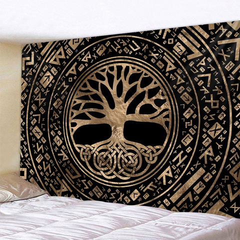 Mysterious symbol home decoration tapestry Mandala psychedelic scene wall tapestry Bohemian decorative bed sheet sofa blanket ► Photo 1/6