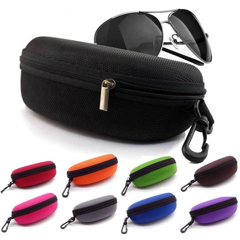 1 Pcs Fashion Portable Sunglasses Reading Glasses Carry Bag Hard Zipper Box Travel Pack Pouch Case New ► Photo 1/6