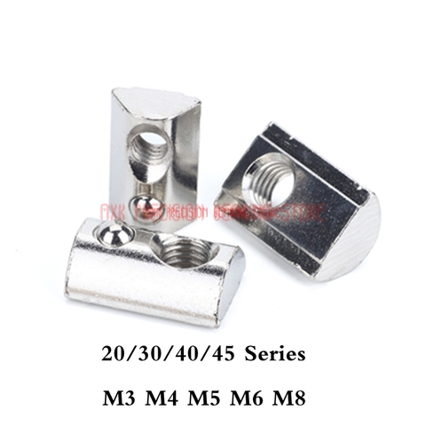 M3 M4 M5 M6 M8 Roll in Spring T-nut with Ball for Aluminum Extrusion with Profile 20/30/40/45 Series Aluminum Profile AXK nuts ► Photo 1/1