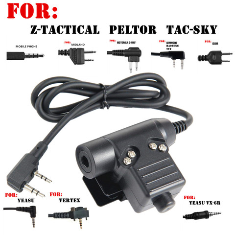 Tactical U94 PTT Headset Accessory PTT For  Z-Tactical  tca-sky peltor  Headphones for baofeng icom midland motorola YEASU radio ► Photo 1/3