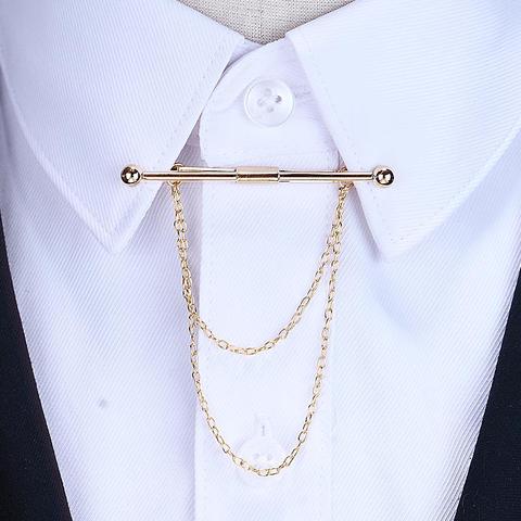 Hot Sale Brooches Broches High-end Fashion Personality Brooch Tassel Chain Clip Collar Shirt Buttoned Pin Male Accessories ► Photo 1/6