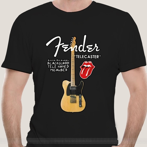 Keith Richards Guitar Black Guard Tele Micawber T-Shirt Men's Size: S-to-XXL sbz1311 ► Photo 1/6