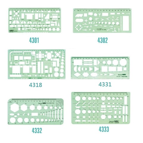 Drawing templates ruler for Furniture,Power Engineering,Interior Design,Nut Design, No.4301/4302/4318/4331/4332/4333 ► Photo 1/6