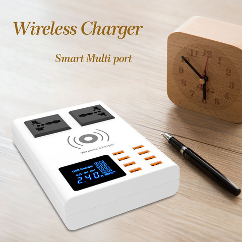 Fashion New AC Socket 40W Quick Charger for ipad iphone Huawei Xiaomi Samsung LG Power Adapter Smart Universal Wireless Charger ► Photo 1/6