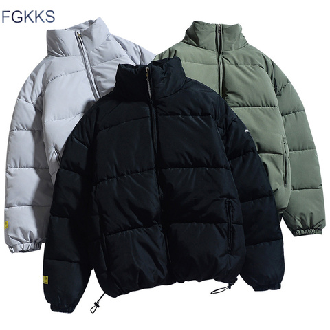FGKKS Winter New Men Solid Color Parkas Quality Brand Men's Stand Collar Warm Thick Jacket Male Fashion Casual Parka Coat ► Photo 1/6