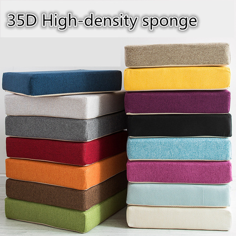 Square Thicken 35D High-density Sponge Cushion Living Room Sofa Linen Cushion Chair Back Cushion Thickness 8CM Office Chair Mat ► Photo 1/6