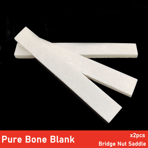 2pcs Pure Bone Blank Bridge Nut Saddle for Acoustic Guitar Classical Guitar Ukulele Electric Guitarra Accessories ► Photo 1/6