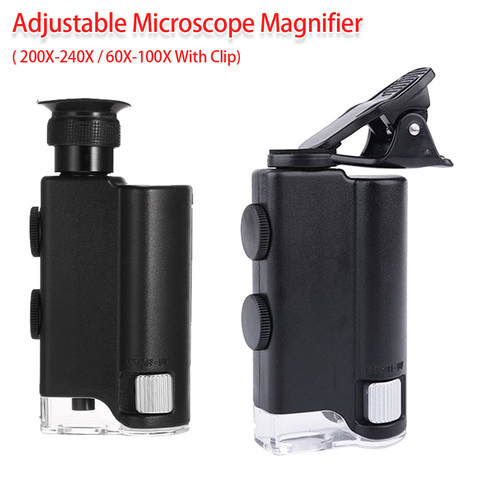 100x Zoom Led Light Jewelry Magnifier Handheld Microscope Lens