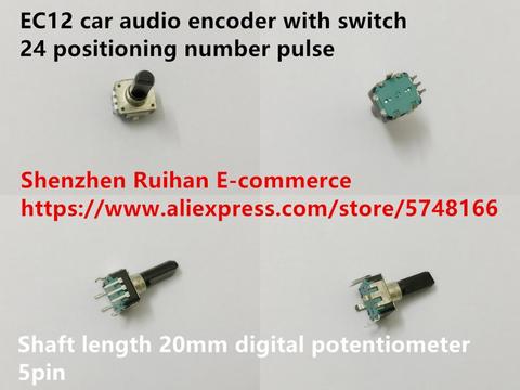 Original new 100% EC12 car audio encoder with switch 24 positioning number pulse shaft length 20mm digital potentiometer 5pin ► Photo 1/3