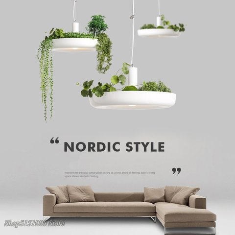 Nordic Plant Pendant Lights DIY Sky garden Led Lamp Flower Pot Hanging Lamp Dining Room Restaurant Lighting Fixtures Home Decor ► Photo 1/6