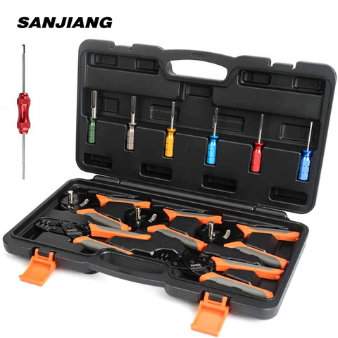 IWISS Automotive Wiring Crimping Tool Kit for Deutsch open&closed barrel terminals,Weather Pack terminals-12 PCS Included ► Photo 1/6