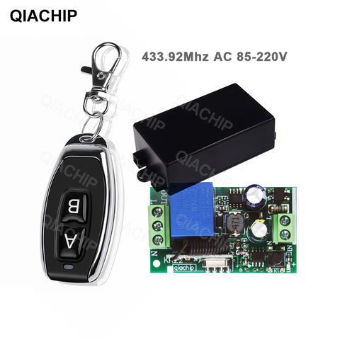 QIACHIP 433Mhz Universal Wireless Remote Control Switch AC 110V 220V 1CH RF Relay Receiver Module + RF 433Mhz Remote Transmitter ► Photo 1/6