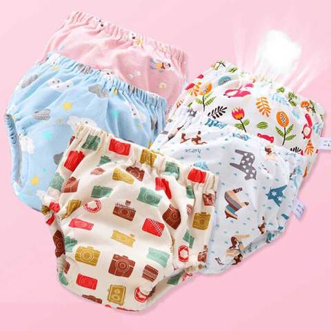 Baby Reusable Cloth Diaper Ecological Potty Training Pants Diapers For Children Panties Cotton Waterproof Nappy Newborn Washable ► Photo 1/6