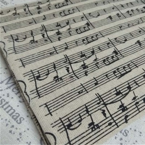 Printed Cotton Linen Fabric Musical Notation For Quilting DIY Sewing Sofa/Curtain/Bag/Cushion/tablecloth Patchwork Material ► Photo 1/3