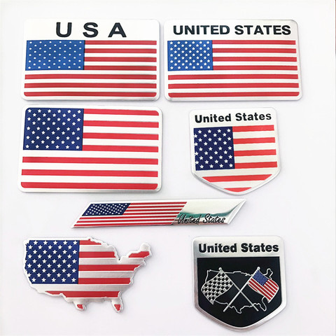 Automobile Motorcycle Exterior Accessories Great Country United States Of America USA National Flag Aluminum Alloy Car Stickers ► Photo 1/6