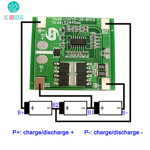 3S 11.1V 12V 12.6V Lithium Battery Protection Board Anti Overcharge Over Discharge Current 14A 20A Li-ion Lipo Pack BMS Module ► Photo 1/4