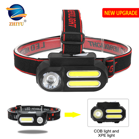 ZHIYU Headlamp Work Light Waterproof Portable Work Headlight XPE+2* COB Head Light USB Rechargeable Head Lamp Best for Camping ► Photo 1/6