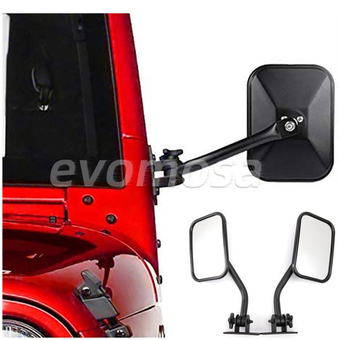 Door Off Mirror for Jeep Wrangler Rectangular Mirrors for 1997~2006 2007~2017 For Jeep Wrangler TJ Mirrors For Jeep Black ► Photo 1/6