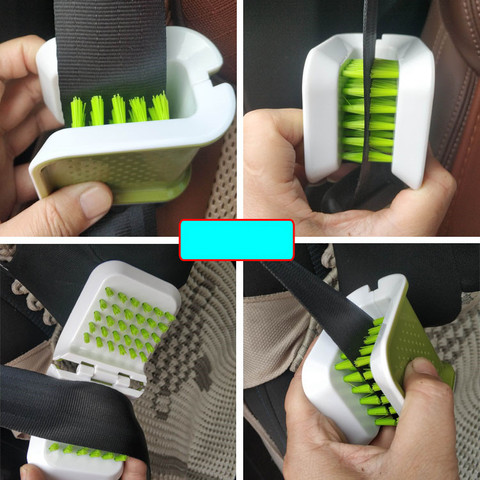 Car seat belt cleaning brush  automotive safe belt washing tool double sided U type car interior openable cleaning brush ► Photo 1/5
