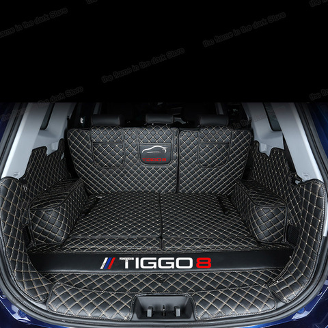 Lsrtw2017 Leather Car Trunk Mat cargo liner for Chery Tiggo 8 2022 durable 5 seats 7 seats luxury boot carpet rear ► Photo 1/4